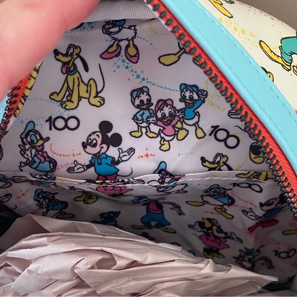 Loungefly Disney100 Mickey & Friends Classic Iridescent Mini Backpack & Headband - Picture 6 of 16